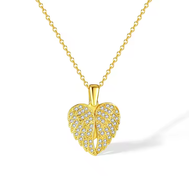 Fashionable and Minimalist Design love Necklace for Women Light Luxury and High-end Feeling, Angel wings Necklace for Women Gift